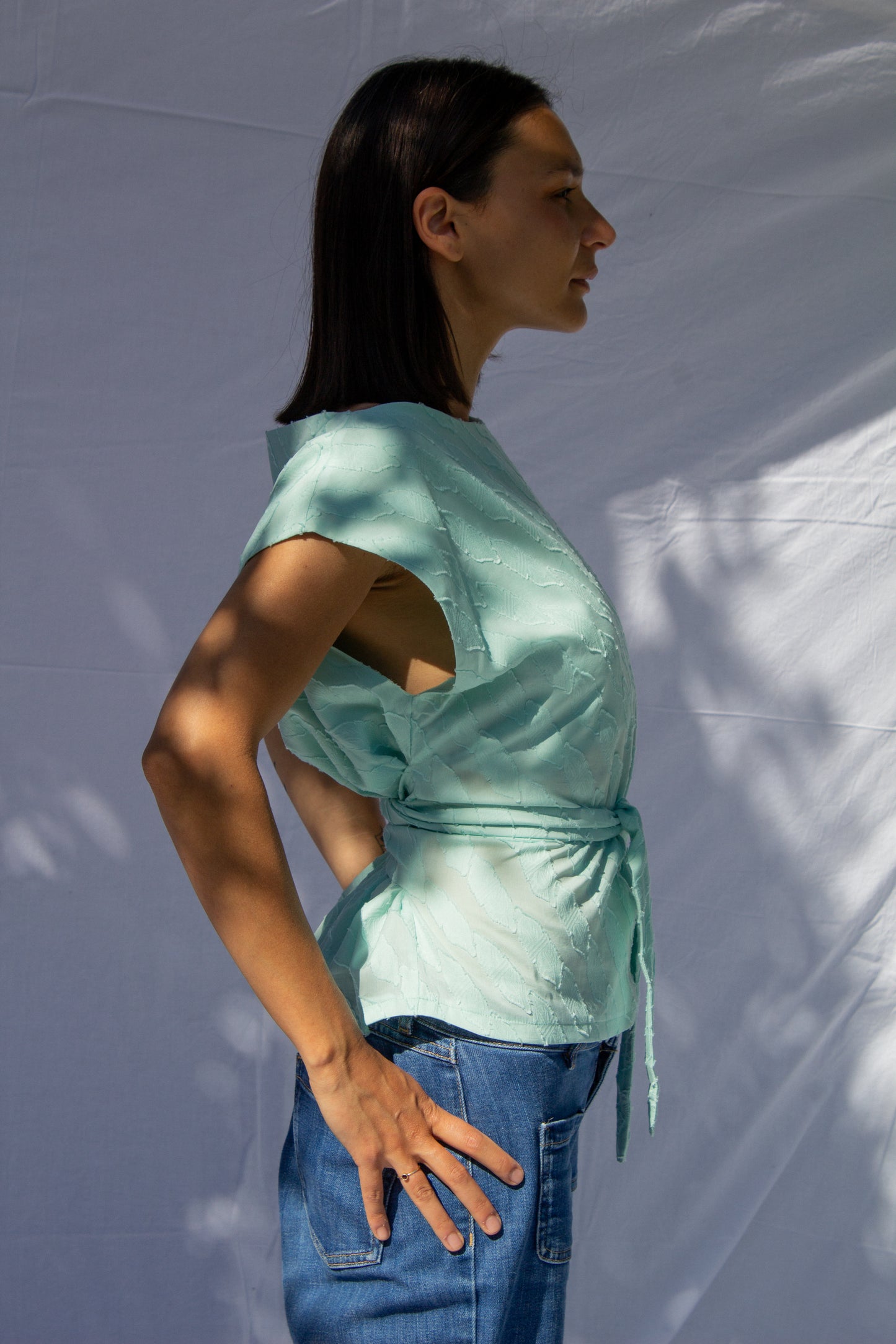Top Obi sans manche jacquard