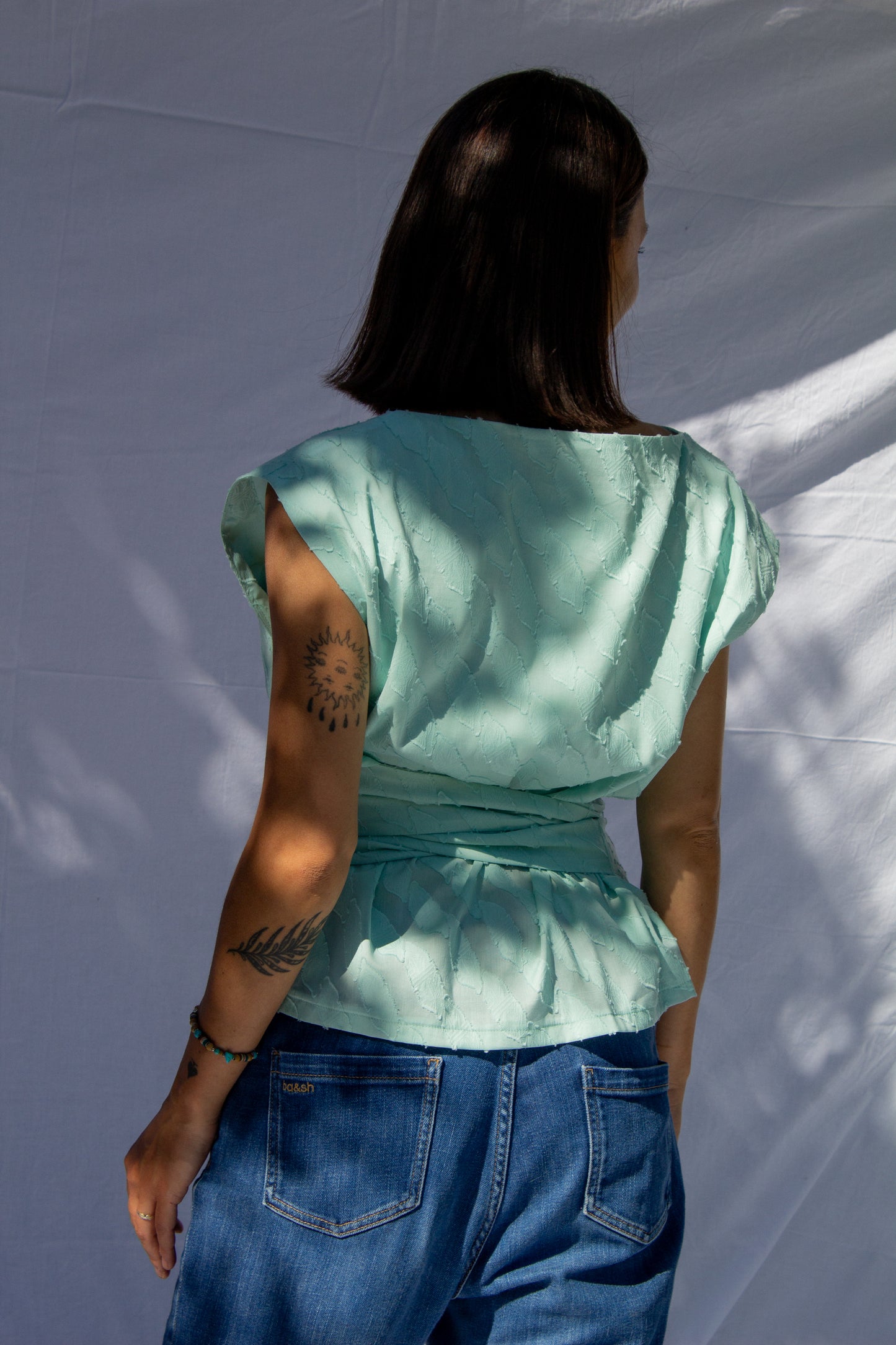 Top Obi sans manche jacquard